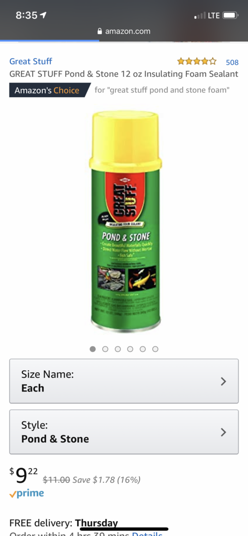 GREAT STUFF Pond & Stone Sealant, 12 oz.