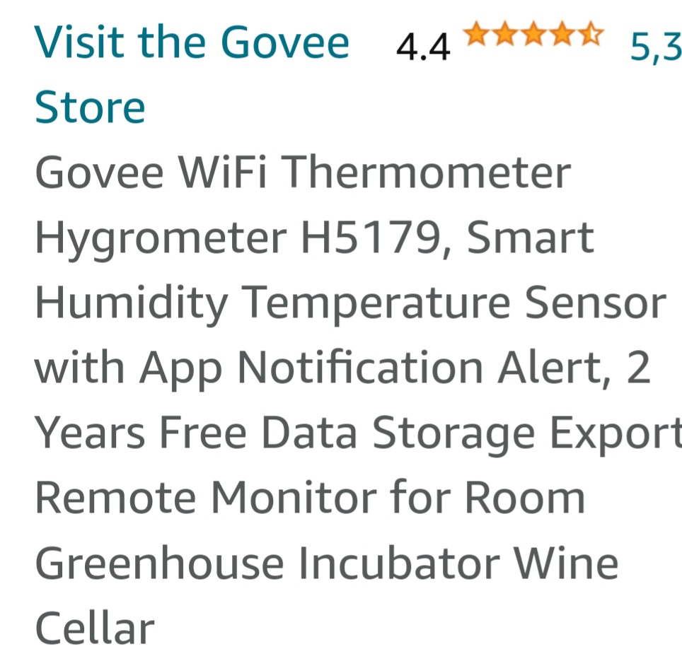 Govee Bluetooth Hygrometer Thermometer, Wireless Thermometer, Mini Humidity Sensor with Notification Alert, Data Storage and Export, 262 Feet