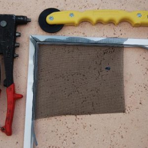 Tools needed to make cage and attaching screen to frame.