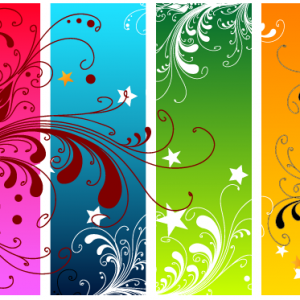 Background floristic curves curls