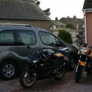 my bike (black) and my dads