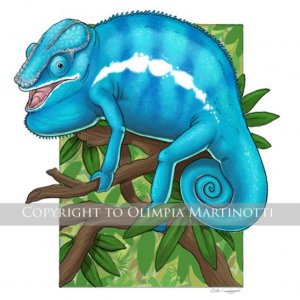 Nosy Be Chameleon, personal piece. Was going to be a sign to advertise. [Digital]