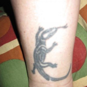 Lizard tattoo, first ever, about 15 yrs ago