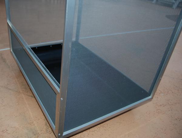 Cement pan attached to screen