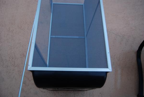 Cement pan attached to screen