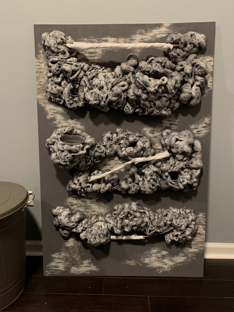 Faux rock wall all ready to spray paint!