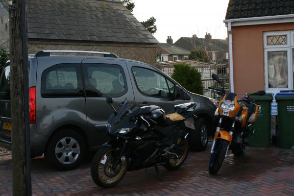 my bike (black) and my dads