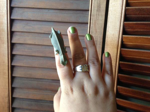 So small, and he matches my nails.