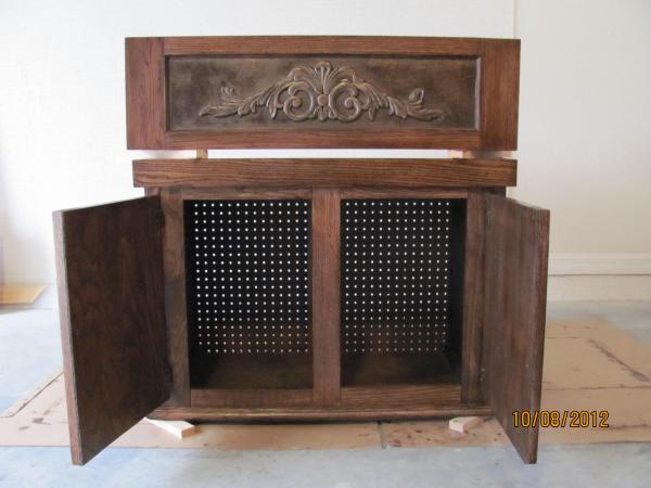 Staining the base and canopy. Still deciding on crown molding   for the top!